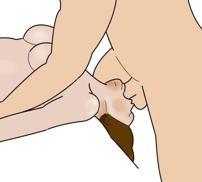 Illustration demonstrating the deepthroat guide technique for enhanced intimacy and pleasure